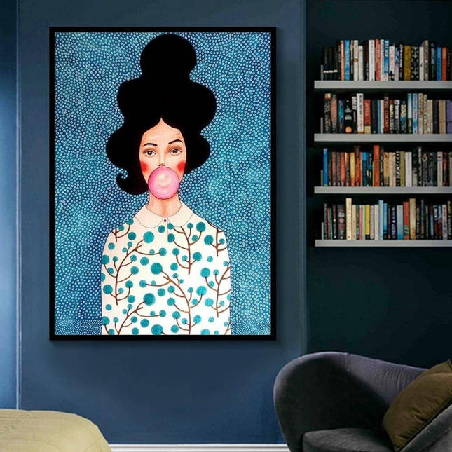 Whimsical Girl & Flower Wall Art - Artistic & Stylish Canvas Print