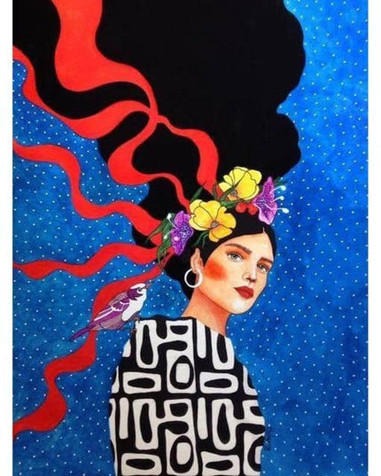 Whimsical Girl & Flower Wall Art - Artistic & Stylish Canvas Print