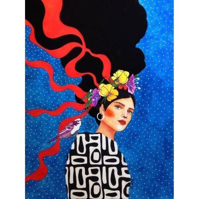 Whimsical Girl & Flower Wall Art - Artistic & Stylish Canvas Print