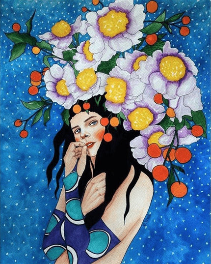 Whimsical Girl & Flower Wall Art - Artistic & Stylish Canvas Print