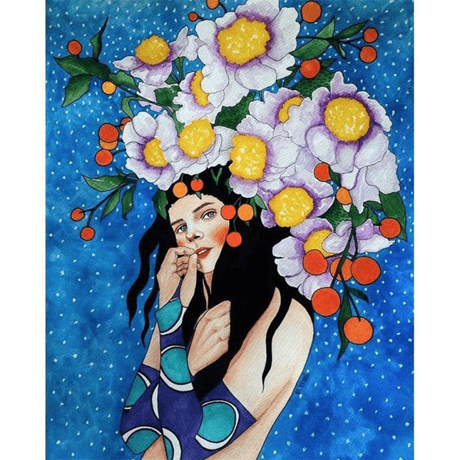 Whimsical Girl & Flower Wall Art - Artistic & Stylish Canvas Print
