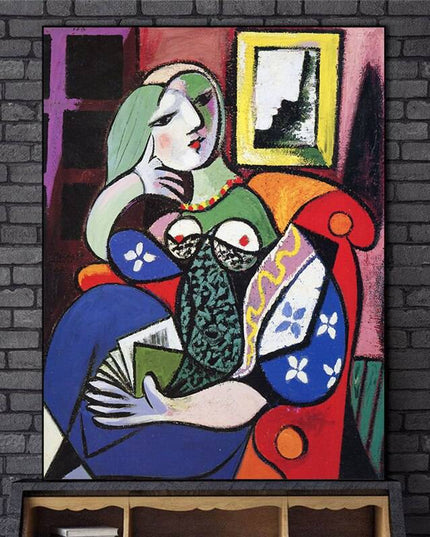 Woman With Book by Picasso Canvas Art Print - Stylish & Artistic Wall Decor