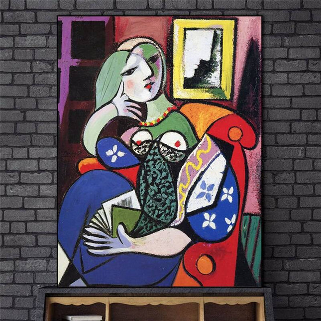 Woman With Book by Picasso Canvas Art Print - Stylish & Artistic Wall Decor
