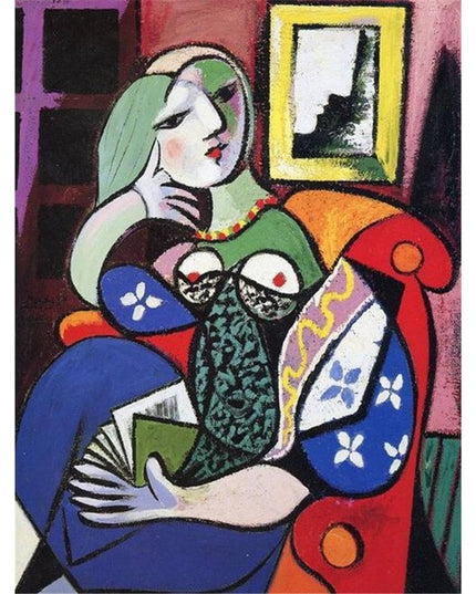 Woman With Book by Picasso Canvas Art Print - Stylish & Artistic Wall Decor