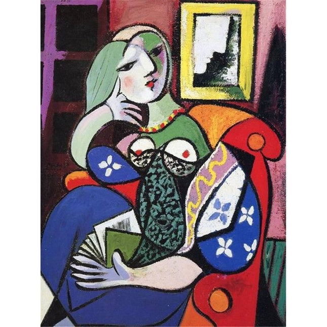 Woman With Book by Picasso Canvas Art Print - Stylish & Artistic Wall Decor