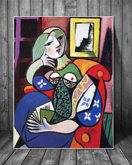 Woman With Book by Picasso Canvas Art Print - Stylish & Artistic Wall Decor