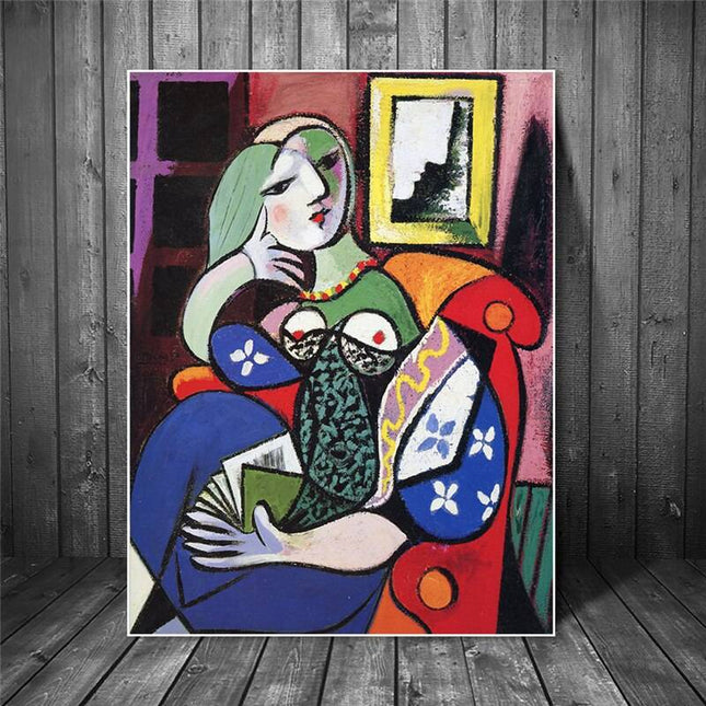 Woman With Book by Picasso Canvas Art Print - Stylish & Artistic Wall Decor