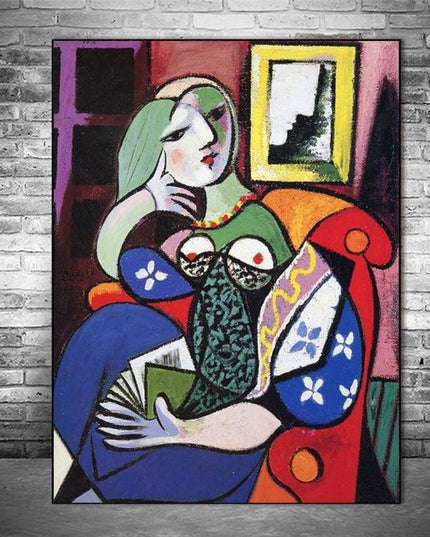 Woman With Book by Picasso Canvas Art Print - Stylish & Artistic Wall Decor