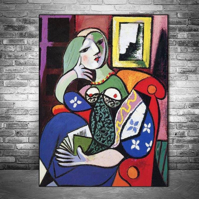 Woman With Book by Picasso Canvas Art Print - Stylish & Artistic Wall Decor