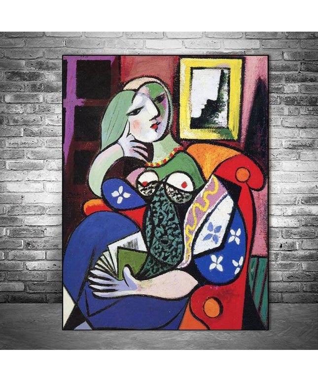Woman With Book by Picasso Canvas Art Print - Stylish & Artistic Wall Decor