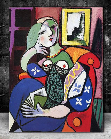 Woman With Book by Picasso Canvas Art Print - Stylish & Artistic Wall Decor