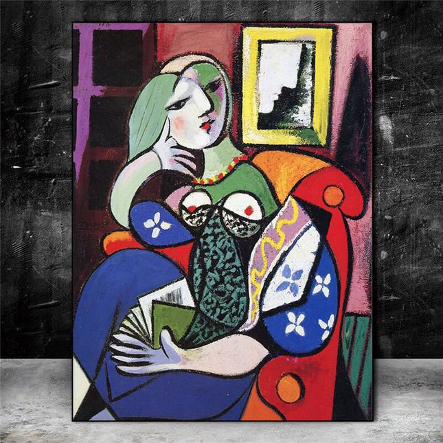 Woman With Book by Picasso Canvas Art Print - Stylish & Artistic Wall Decor