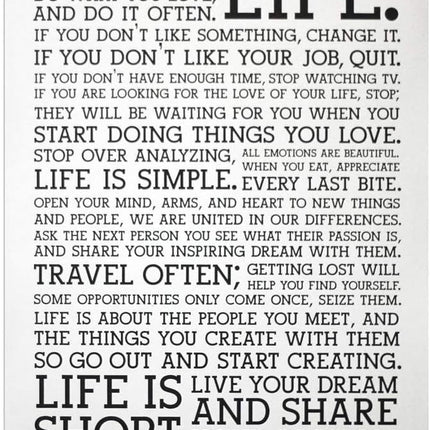 Words of Wisdom: This Is Your Life Inspirational Print Wall Poster