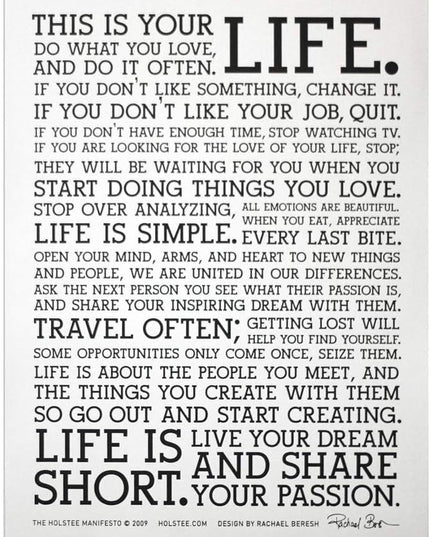 Words of Wisdom: This Is Your Life Inspirational Print Wall Poster