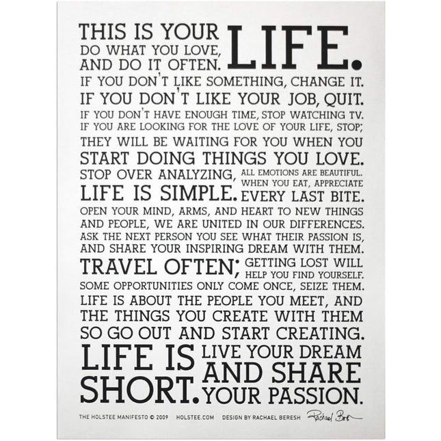 Words of Wisdom: This Is Your Life Inspirational Print Wall Poster