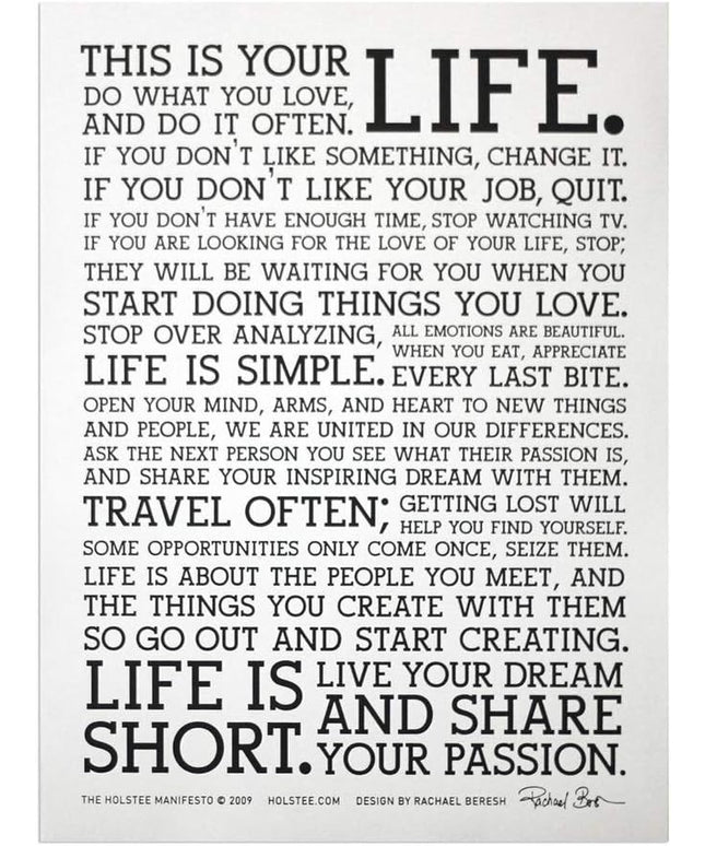 Words of Wisdom: This Is Your Life Inspirational Print Wall Poster