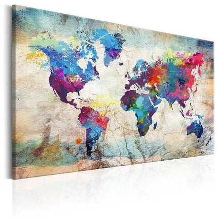 World Map Canvas Art Print - Stylish & Artistic Wall Decor for Home or Office