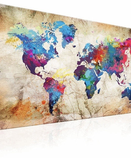 World Map Canvas Art Print - Stylish & Artistic Wall Decor for Home or Office