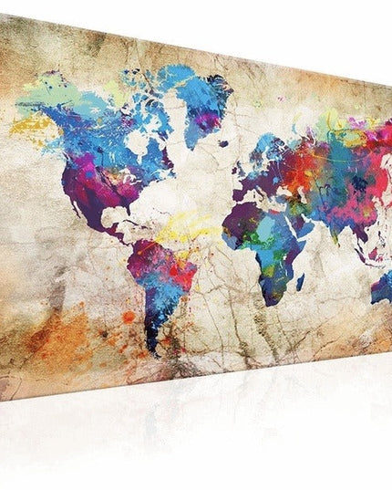 World Map Canvas Art Print - Stylish & Artistic Wall Decor for Home or Office