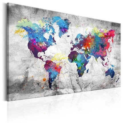 World Map Canvas Art Print - Stylish & Artistic Wall Decor for Home or Office