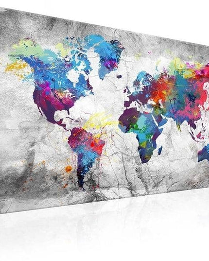 World Map Canvas Art Print - Stylish & Artistic Wall Decor for Home or Office