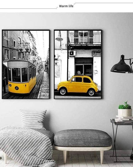Yellow Landscape Art Canvas Print - Stylish & Artistic Wall Decor for Home or Office