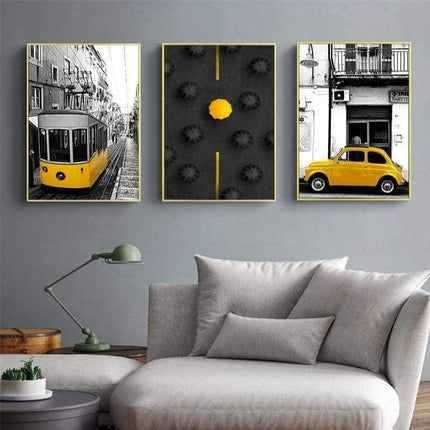 Yellow Landscape Art Canvas Print - Stylish & Artistic Wall Decor for Home or Office