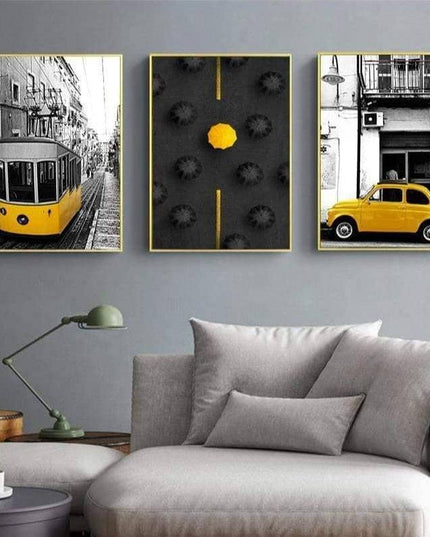 Yellow Landscape Art Canvas Print - Stylish & Artistic Wall Decor for Home or Office