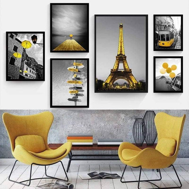 Yellow Landscape Art Canvas Print - Stylish & Artistic Wall Decor for Home or Office