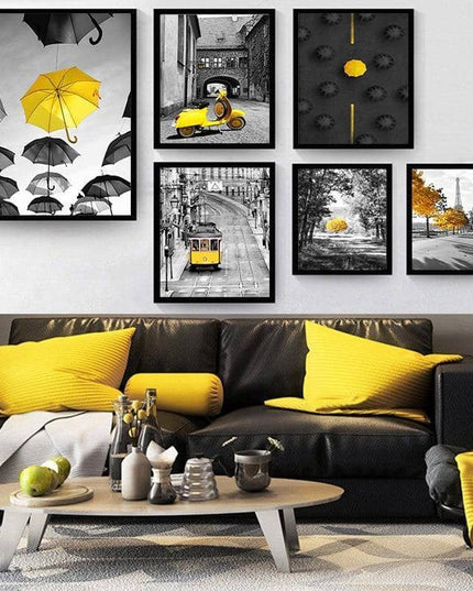 Yellow Landscape Art Canvas Print - Stylish & Artistic Wall Decor for Home or Office