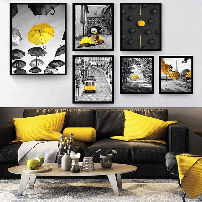 Yellow Landscape Art Canvas Print - Stylish & Artistic Wall Decor for Home or Office