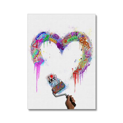 Love Brush: Artistic Graffiti Heart - Gallerie Canvas