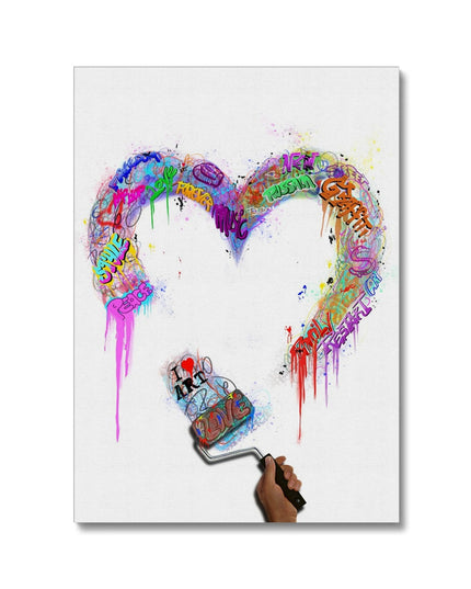Love Brush: Artistic Graffiti Heart - Gallerie Canvas