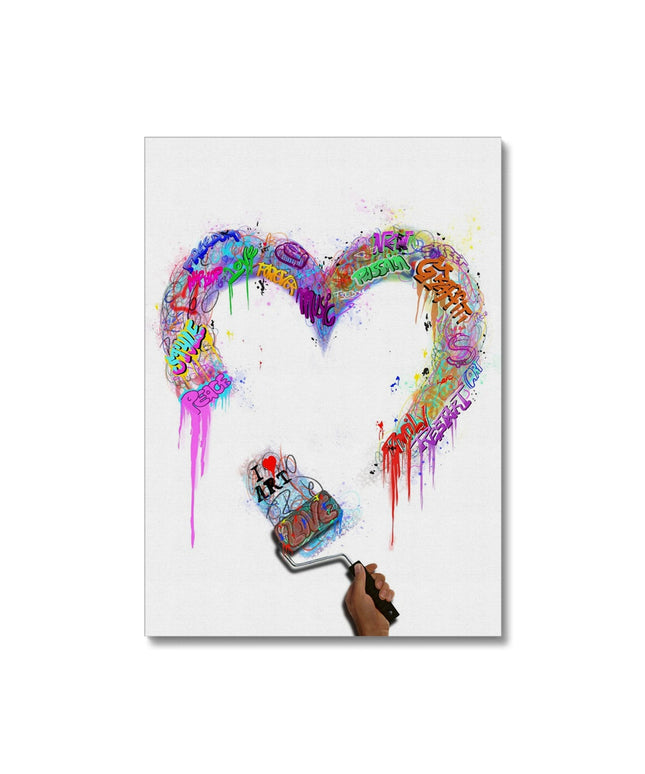 Love Brush: Artistic Graffiti Heart - Gallerie Canvas